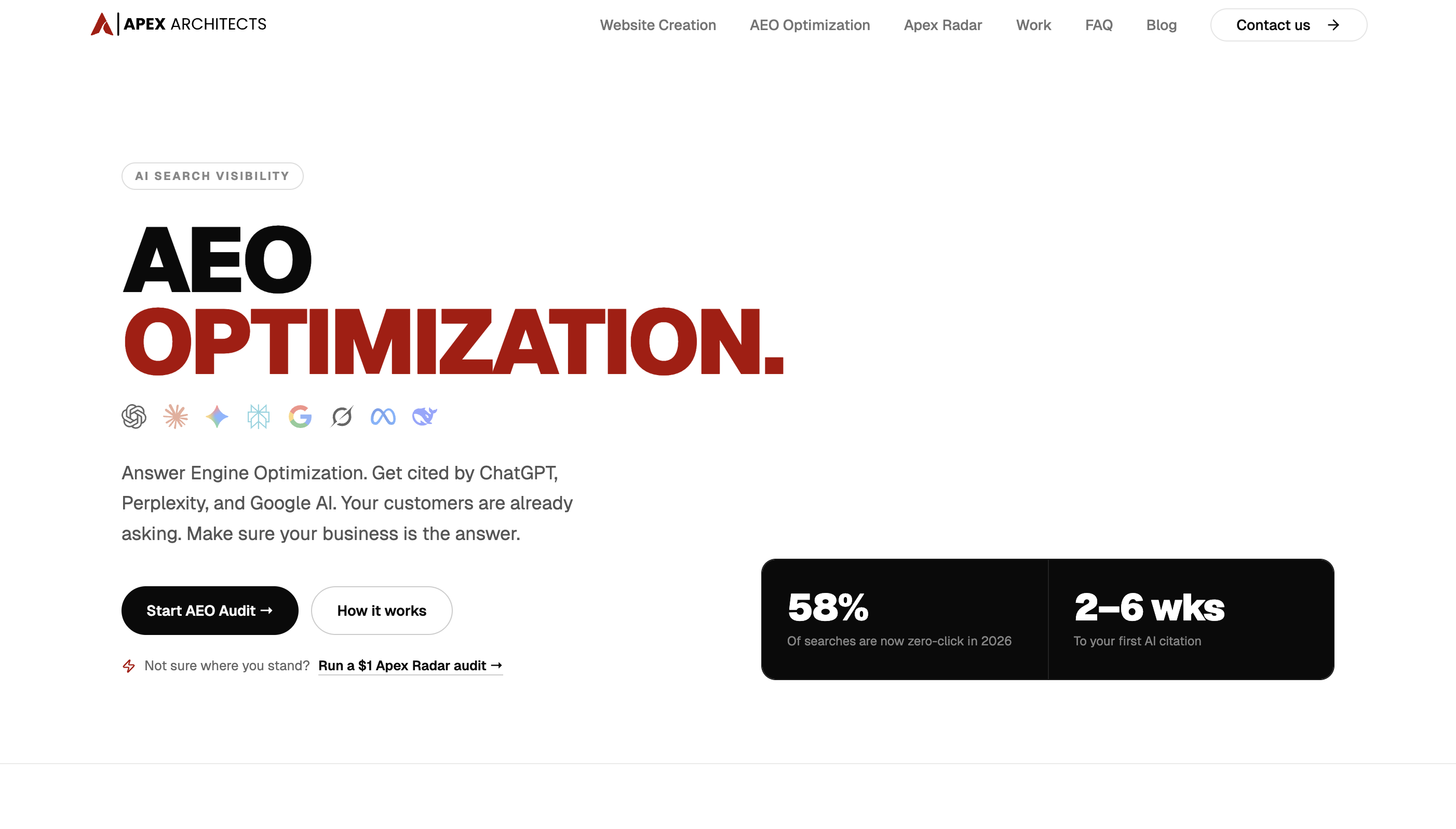 Apex Architects AEO service page